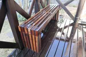 DIY Wooden Slat Bench
